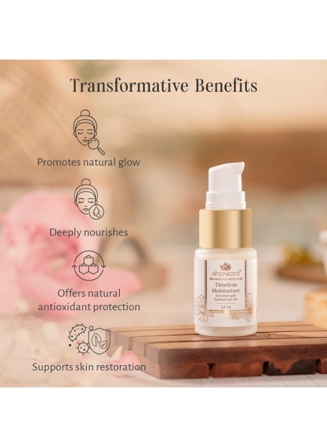 Shankara Timeless Moisturizer Lotion With the Goodness of Saffron, Lotus and Vitamin C For All Skin Types (12 ML) - Image 2