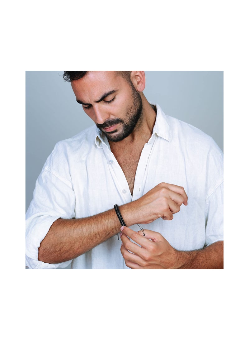 Captaintech Code Bracelets Fathers Day Gifts, Mens Bracelets Birthday Annivesary Gifts Boys Graduation, Adjustable Black Leather Bracelets, Unique Funny Fathers Day Birthday Gifts for Him - Image 2