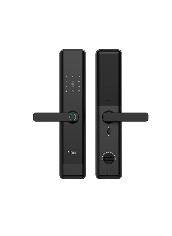 Lozan LOZAN Smart Door Lock – Standard Size Digital Handle | Unlock via Fingerprint, PIN Code, Bluetooth, and Mechanical Key | Smart WiFi Remote Access via TTLock App | High-Security Design for Wooden & Metal Doors | Sleek Look with 2-Year Platinum Warranty  - Image 1