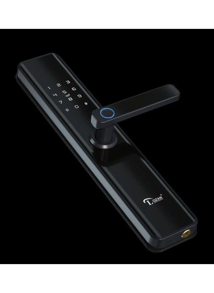 Lozan LOZAN Smart Door Lock – Standard Size Digital Handle | Unlock via Fingerprint, PIN Code, Bluetooth, and Mechanical Key | Smart WiFi Remote Access via TTLock App | High-Security Design for Wooden & Metal Doors | Sleek Look with 2-Year Platinum Warranty  - Image 2