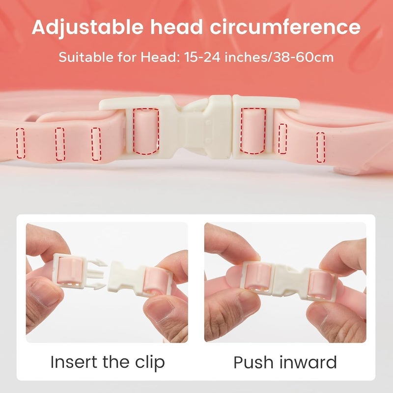 FUNUPUP Baby Shower Cap for Kids Adjustable Toddler Hair Washing Shield Bathing Cap Baby Shower Visor Shampoo Cap Crown Pink - Image 3