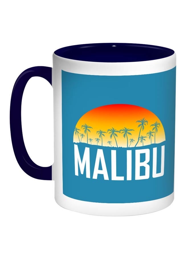 RYN Malibu Printed Coffee Mug Turquoise/Blue/Orange 11ounce