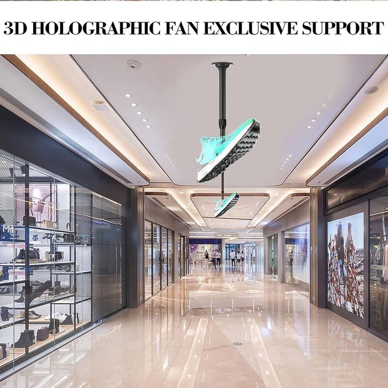 Agatige 3D Hologram Fan Stand with Base Adjustable 15 5 to 24 Inches Ceiling Mount Bracket - Image 4