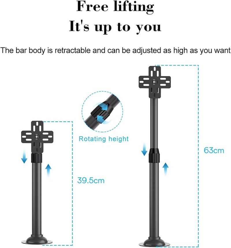 Agatige 3D Hologram Fan Stand with Base Adjustable 15 5 to 24 Inches Ceiling Mount Bracket - Image 3
