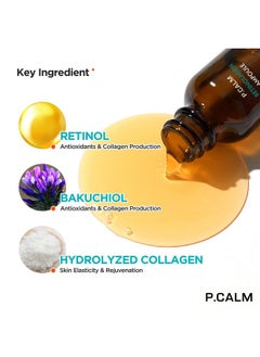 P.CALM Retinolagen Ampoule 30Ml Vegan Fragrancefree Pore Tightening Skin Serum With Retinol Vegan Collagen Bakuchiol Korean Skincare Crueltyfree  - Image 4