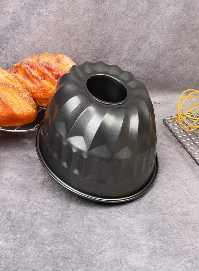 MGGi 4 Pack Fluted Cake Pan, 4 inch Mini Cake Pan Set, Carbon Steel Reusable Nonstick Small Baking Cup Mold Round Bakeware for Kugelhopf, Cake, Brownie, Jello, Bavarois - Black - Image 5