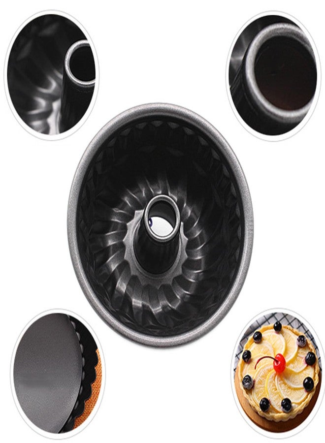 MGGi 4 Pack Fluted Cake Pan, 4 inch Mini Cake Pan Set, Carbon Steel Reusable Nonstick Small Baking Cup Mold Round Bakeware for Kugelhopf, Cake, Brownie, Jello, Bavarois - Black - Image 3