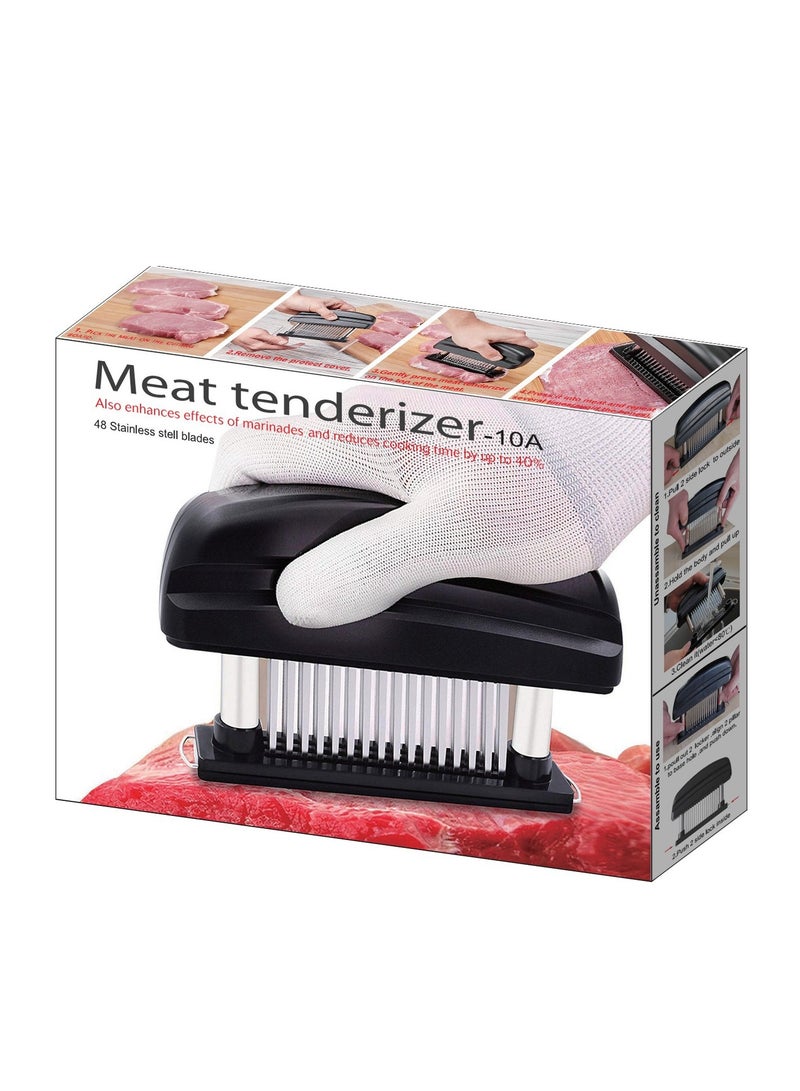 كابتن تيك Meat Tenderizer with 48 Stainless Steel Ultra Sharp Needle Blades, Kitchen Cooking Tool Best for Tenderizing, BBQ, Marinade - Image 3
