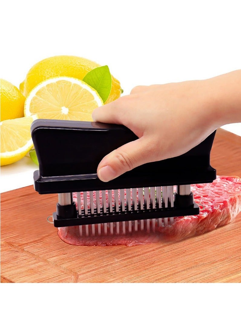 كابتن تيك Meat Tenderizer with 48 Stainless Steel Ultra Sharp Needle Blades, Kitchen Cooking Tool Best for Tenderizing, BBQ, Marinade - Image 2