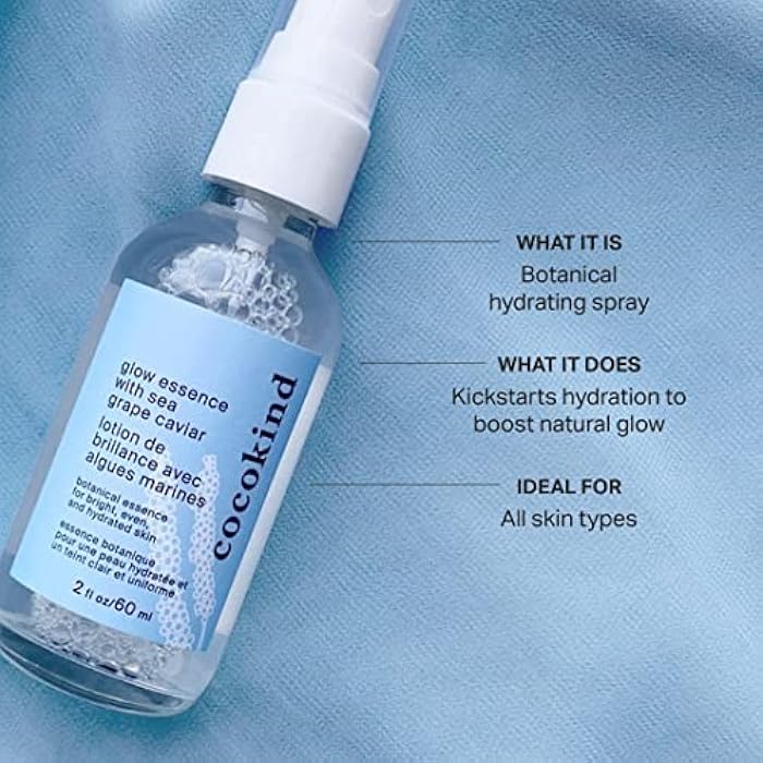 Cocokind Glow Essence with Sea Grape Caviar, Hydrating Primer and Facial Mist, Facial Moisturizer with Sea Buckthorn, Linoleic Acid, and Vitamin E - Image 2