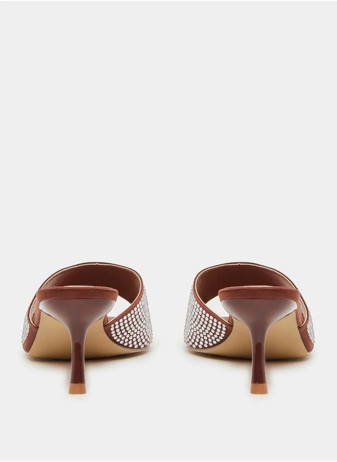ستايلي Embellished Open Toe Kitten Heel Sandals