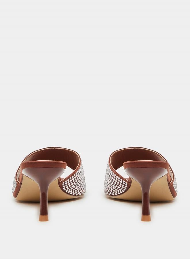 ستايلي صنادل بكعب رفيع مفتوحة من الأمام مزينة - Image 4