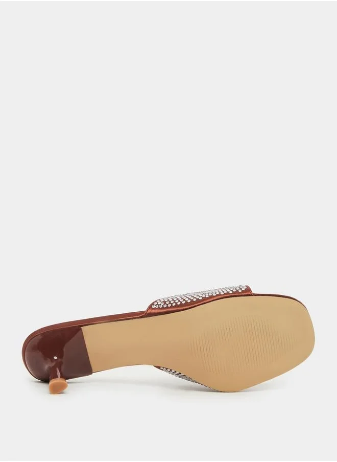 ستايلي Embellished Open Toe Kitten Heel Sandals