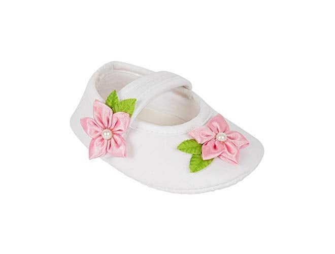 Rsmart Baby Girl's Rose Bootie Shoes | White Baby Child Bootie - Image 1