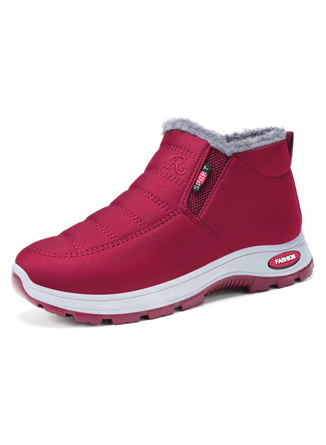Women's Cotton Shoes  Winter Custom-made Mom Shoes Warm Elderly Shoes Slip-on Fleece-lined Thickened Cotton Boots