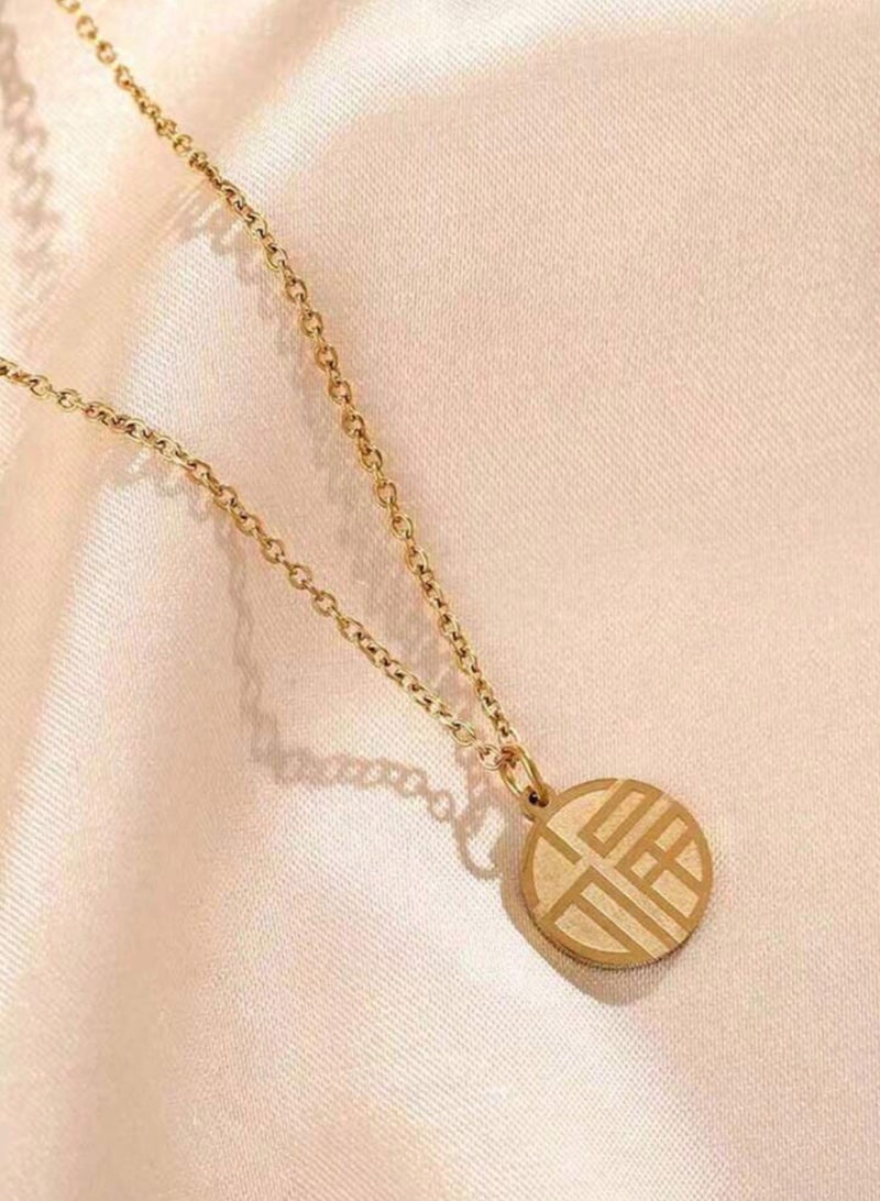 إيكوال سلسال نسائي راقي وأنيق من الاستانلس ستيل عالي الجودة مطلي باللون الذهبي - Image 3