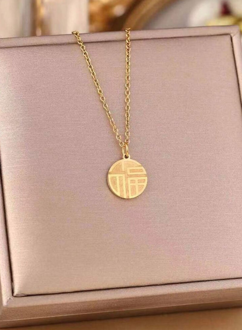 إيكوال سلسال نسائي راقي وأنيق من الاستانلس ستيل عالي الجودة مطلي باللون الذهبي - Image 4