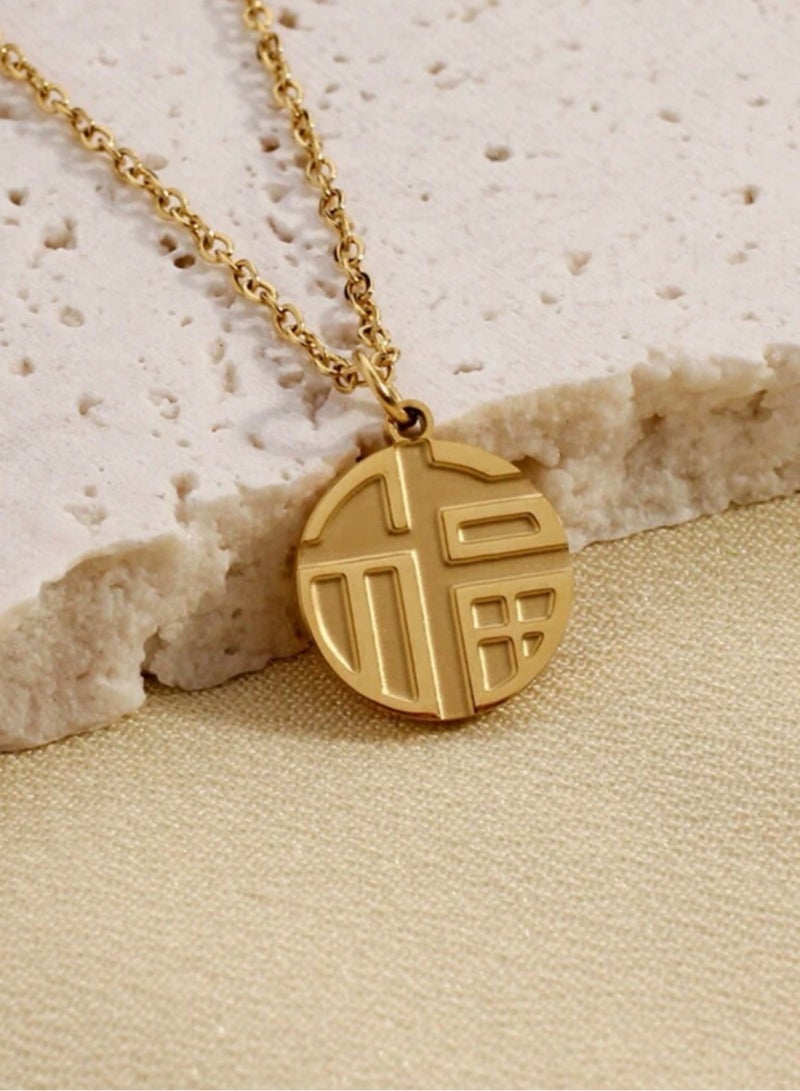 إيكوال سلسال نسائي راقي وأنيق من الاستانلس ستيل عالي الجودة مطلي باللون الذهبي - Image 2