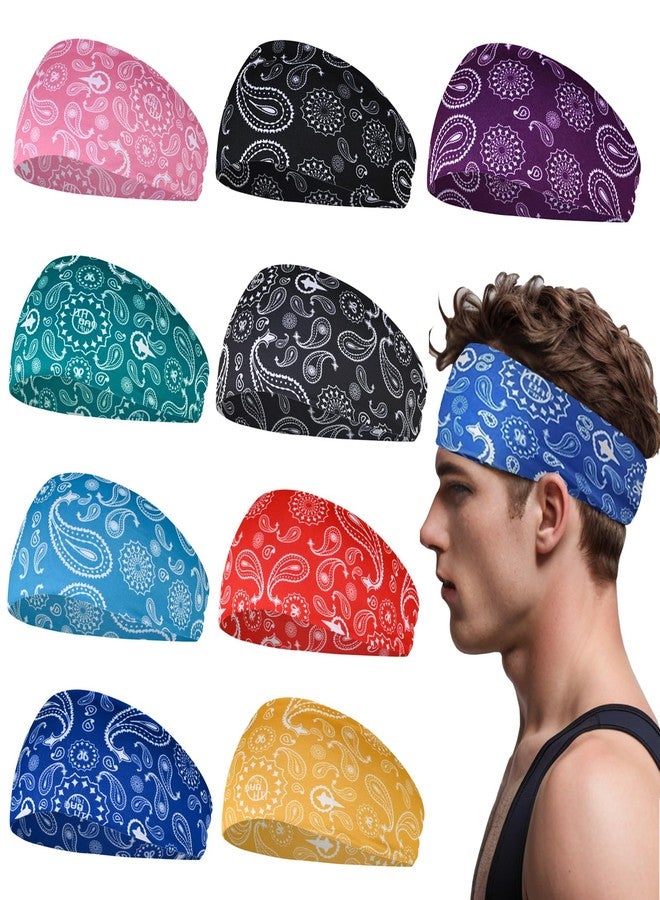 Gvhntk Sports Headbands Pack - Sweatband for Running, Cycling, Football, Basketball, Yoga - Stretchy Wide Mens Headbands - Image 1