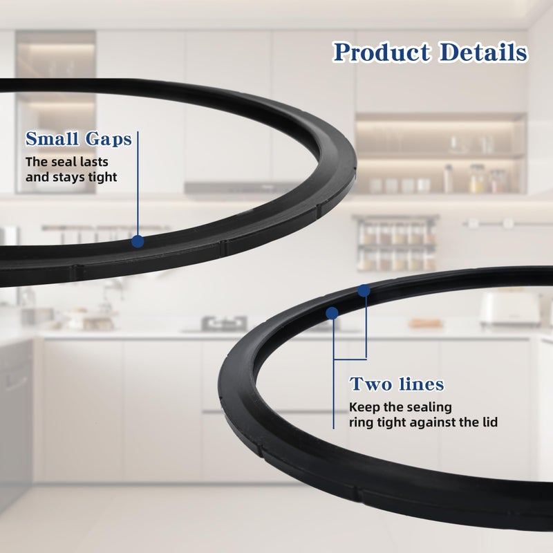 BANLIN 2 Pack 09936 Pressure Cooker Sealing Ring & 4 Pack Overpressure Plug Food-Grade Silicone Replacement Gasket for Presto Pressure Cooker 4 Quart 6 Quart - Image 2