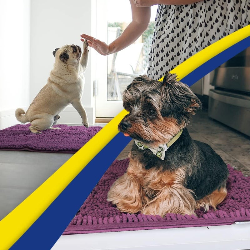 Muddy MatÂ® | Super Absorbent Door Mat Indoor, Microfiber Quick Dry Chenille Entryway Rug, Non-Slip Front Door Mat, Indoor Mats for Entryway, Machine Washable Pet Rug, Dark Purple 19"x30" - Image 5