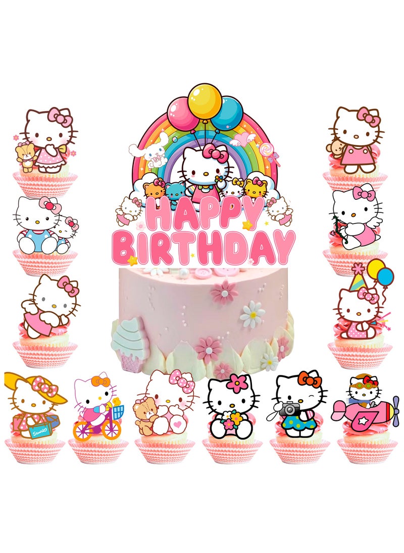 Hello Cat Kitty Birthday Cake Decorations, 1pc Happy Birthday Cat Cake Topper Cat Theme Cake Toppers 12pcs Cat Cupcake Toppers Cat Birthday Cake Toppers Cat Party Decorations Supplies - pzsku/Z683FF347B11390509CA4Z/45/_/1739437397/a28e2ec8-f2ac-4dbf-96e7-19997a184da9