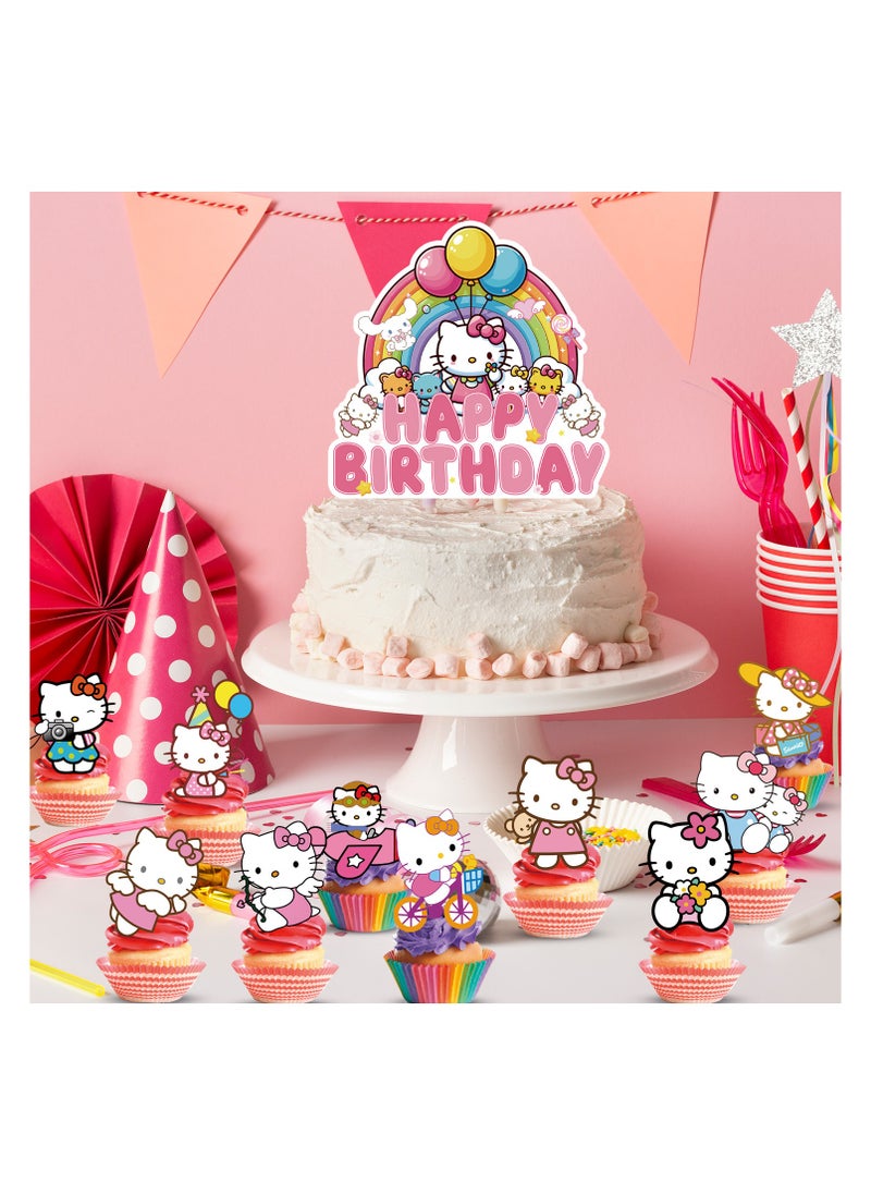 Hello Cat Kitty Birthday Cake Decorations, 1pc Happy Birthday Cat Cake Topper Cat Theme Cake Toppers 12pcs Cat Cupcake Toppers Cat Birthday Cake Toppers Cat Party Decorations Supplies - pzsku/Z683FF347B11390509CA4Z/45/_/1739437445/9efd1d68-de8f-43dd-87de-16e8ed0f7a1a