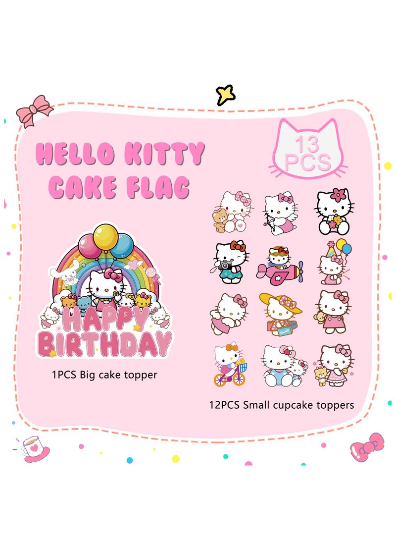 Hello Cat Kitty Birthday Cake Decorations, 1pc Happy Birthday Cat Cake Topper Cat Theme Cake Toppers 12pcs Cat Cupcake Toppers Cat Birthday Cake Toppers Cat Party Decorations Supplies - pzsku/Z683FF347B11390509CA4Z/45/_/1739437456/5e10d26e-5c52-4f4b-85fd-9f8d31f26209