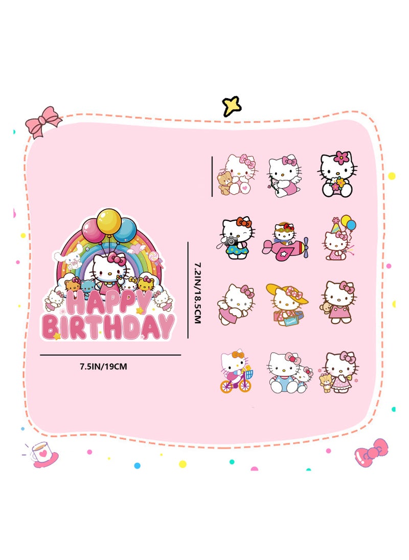 Hello Cat Kitty Birthday Cake Decorations, 1pc Happy Birthday Cat Cake Topper Cat Theme Cake Toppers 12pcs Cat Cupcake Toppers Cat Birthday Cake Toppers Cat Party Decorations Supplies - pzsku/Z683FF347B11390509CA4Z/45/_/1739437458/770108f3-50e3-4f4e-a28e-f1e5a35e4f1d