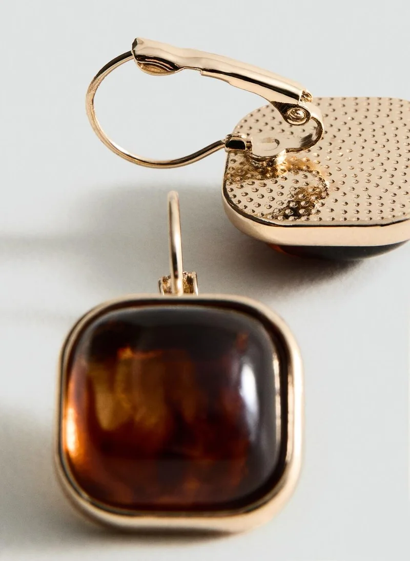 مانجو أقراط مربعة من الراتنج