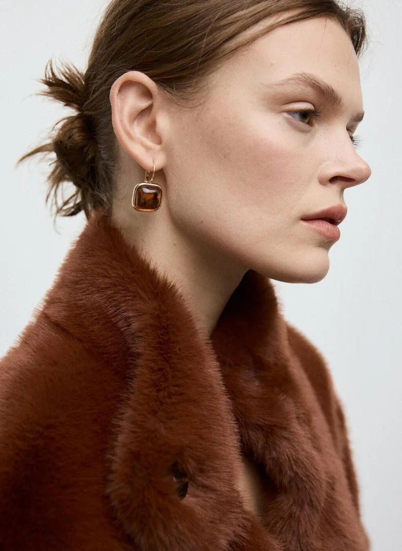 مانجو أقراط مربعة من الراتنج