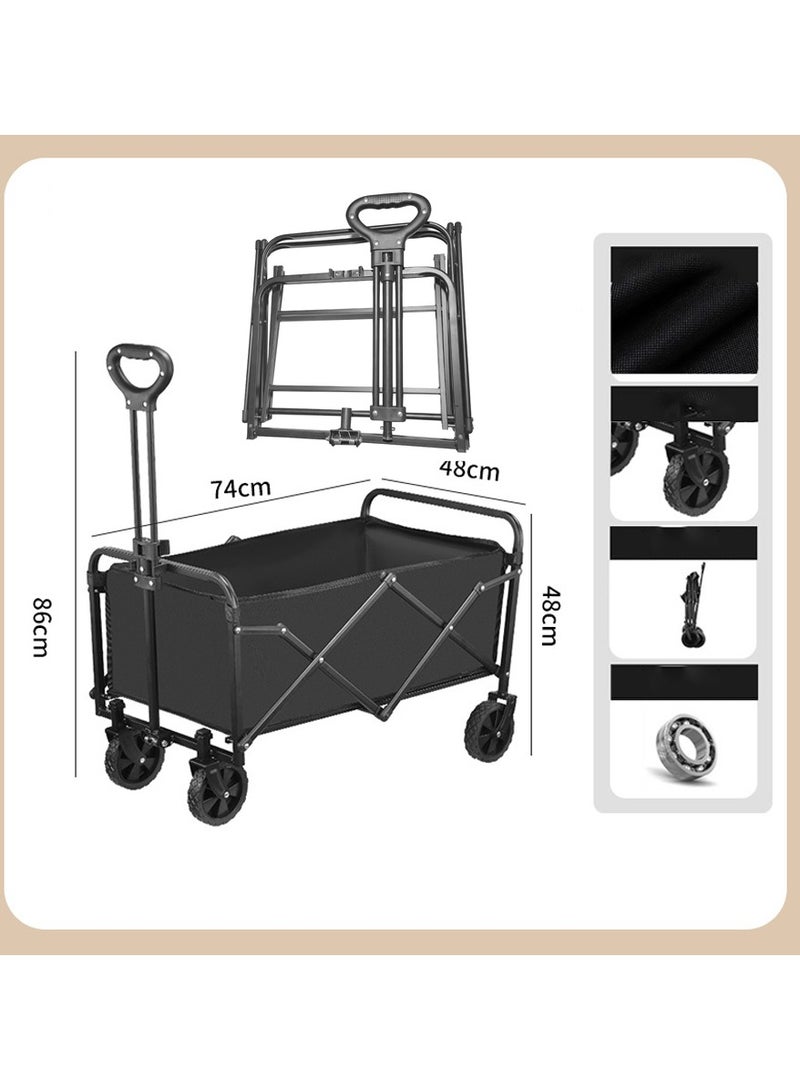 Convenient Outdoor Camping Hand Pulled Folding Cart - Image 2