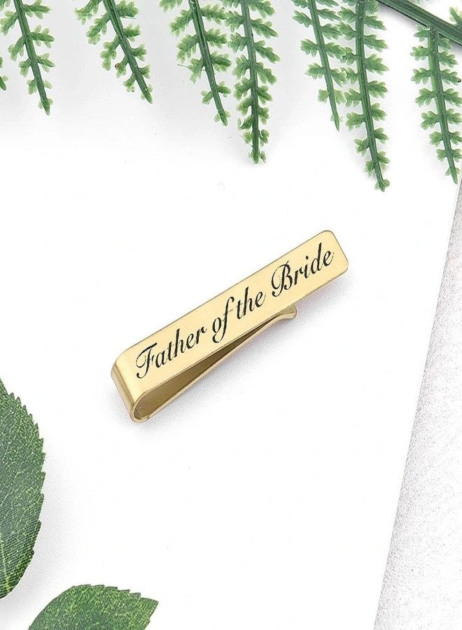Ancnoz Father of the Bride Tie Clip for Dad Father Engraved Metal Tie Bar for Wedding Bride Stepfather Fathers Elegant Formal Wedding Accessory Gift for Dad from Daughter Son - Image 5