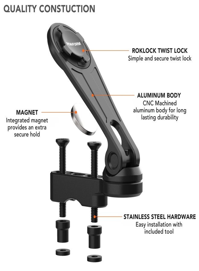 Rokform 334201 Pro Series Motorcycle Perch Phone Mount for Harley Davidson - Black - Image 3