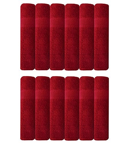 A'kin Akin Premium Red Hand Towel Set 12 Hand Towels 40 x 60 cm Bathroom Towel Bathroom Napkin GSM 500 Red12pc - Image 2