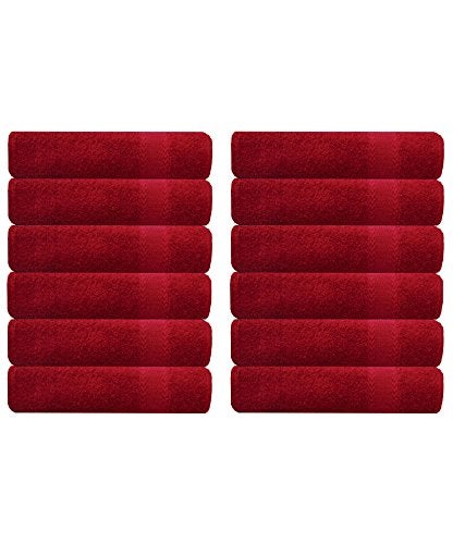 A'kin Akin Premium Red Hand Towel Set 12 Hand Towels 40 x 60 cm Bathroom Towel Bathroom Napkin GSM 500 Red12pc - Image 1