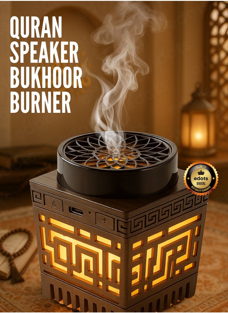 HONTON Multifunctional Quran Speaker with Arabic Electric Bakhoor Burner – 16 Reciters, App & Remote Control, Night Light & Bluetooth Audio  - Image 1