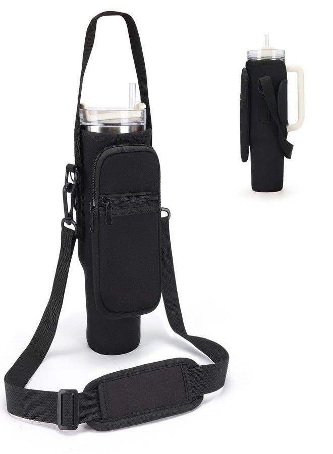 GOEWY Stanley 40oz Tumbler Carrier Bag with Phone Pocket, Black, Neoprene - Image 1