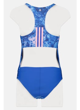 Adidas Women Brand Logo One Piece Bodysuit, Blue  - Image 2