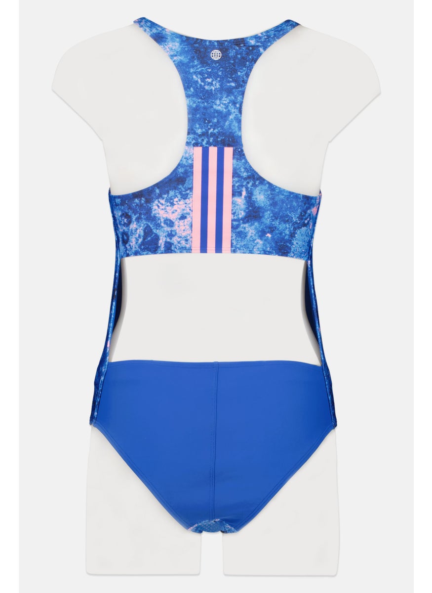 Adidas Women Brand Logo One Piece Bodysuit, Blue  - Image 2