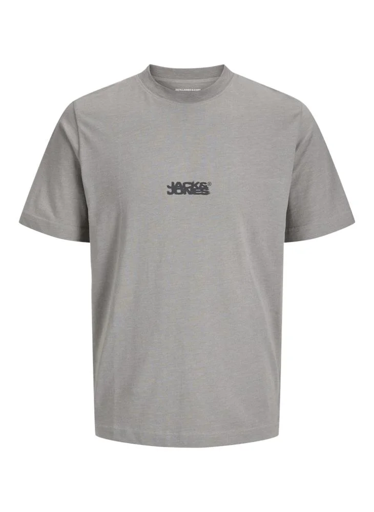 جاك اند جونز Plus Size Logo Crew Neck T-Shirt