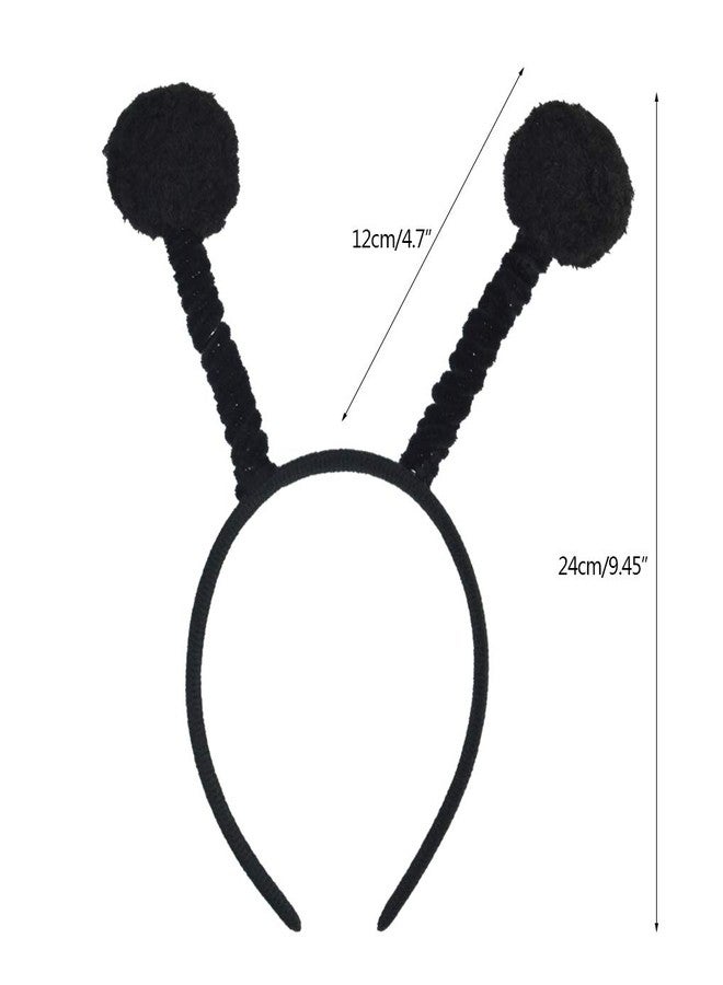 obmwang 6 Pack Butterfly Antenna Velvet Bug Headband and Pom-Pom Boppers Bee Headband for Halloween Party Costume Cosplay Accessory, Two Styles - Image 2