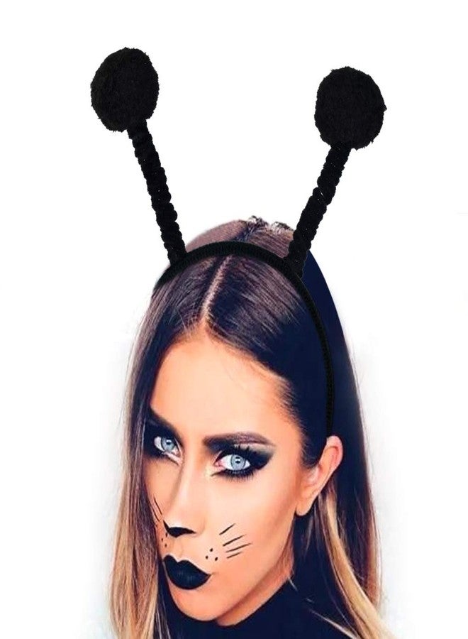 obmwang 6 Pack Butterfly Antenna Velvet Bug Headband and Pom-Pom Boppers Bee Headband for Halloween Party Costume Cosplay Accessory, Two Styles - Image 5