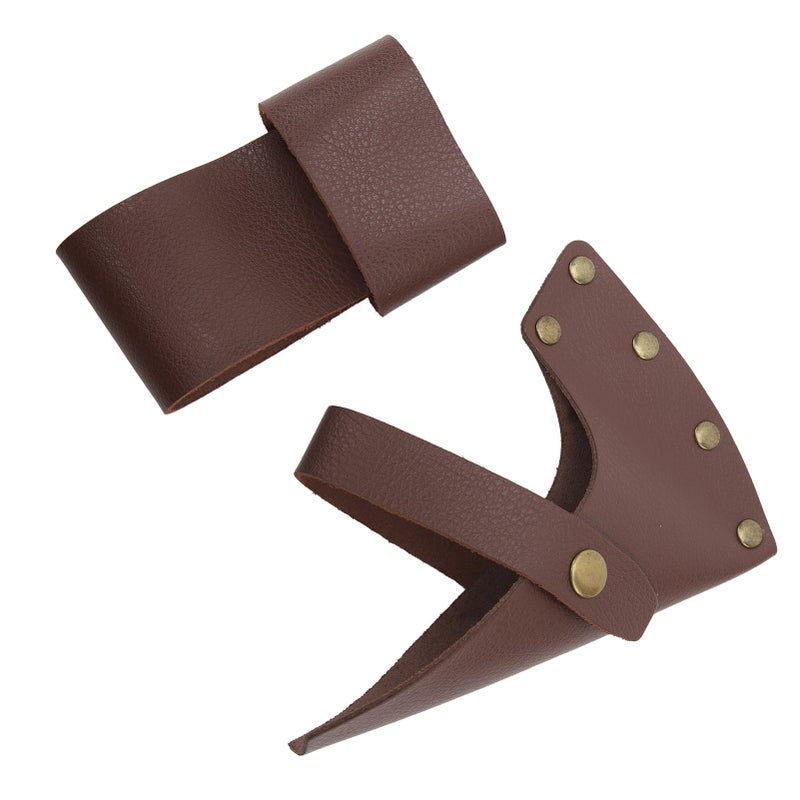 Axe Sheath PU Leather Metal Lightweight Portable Axe Head and Handle Protector Cover for Camping Outdoor Work Essentials Brown - Image 5