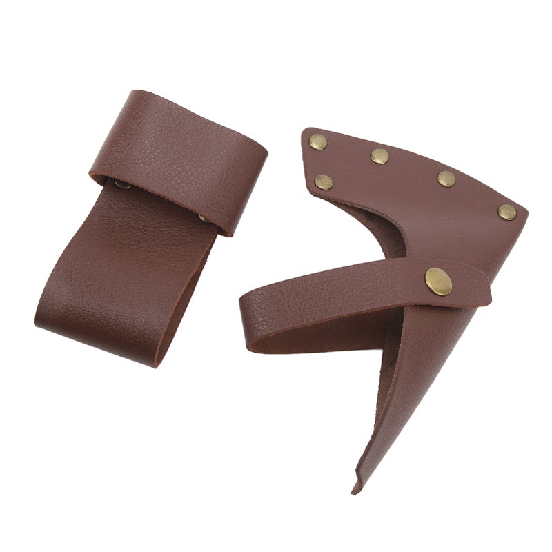Axe Sheath PU Leather Metal Lightweight Portable Axe Head and Handle Protector Cover for Camping Outdoor Work Essentials Brown - Image 4