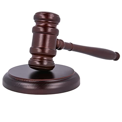 ExcelMark Wooden Gavel with Sound Block – Perfect for Lawyer Judge Auction Costume (Stock) - Image 1