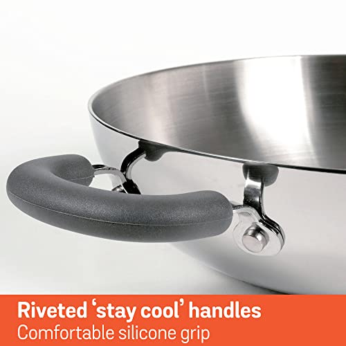 Meyer Trivantage Zero Nickel Release Stainless Steel Triply Kadai | Steel Kadhai with Lid | Stainless Steel Cookware with Induction Base | Small Kadhai for deep Fry, 22cm, Silver - Image 5