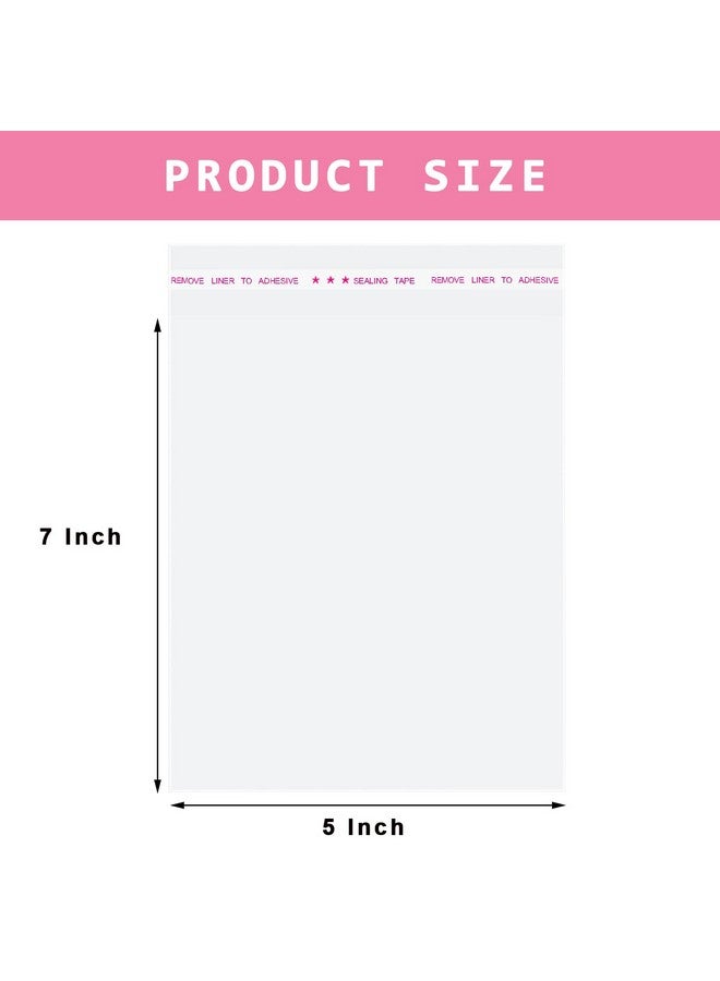 Morepack Self Sealing Cellophane Bags,5X7 Inches 200 Pcs Clear Cookie Bags Resealable Cellophane Bags Self Adhesive For Packaging Cookies,Favors, Products - Image 2