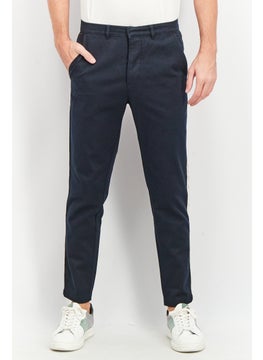 THE KOOPLES Men Regular Fit Side Band Stretchable Chino Pants, Navy  - Image 1