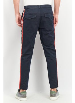 THE KOOPLES Men Regular Fit Side Band Stretchable Chino Pants, Navy  - Image 4